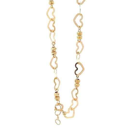 18K Yellow Gold Bracelet Heart Beads 2.46 grams 7.5 inches - Picture 2 of 12